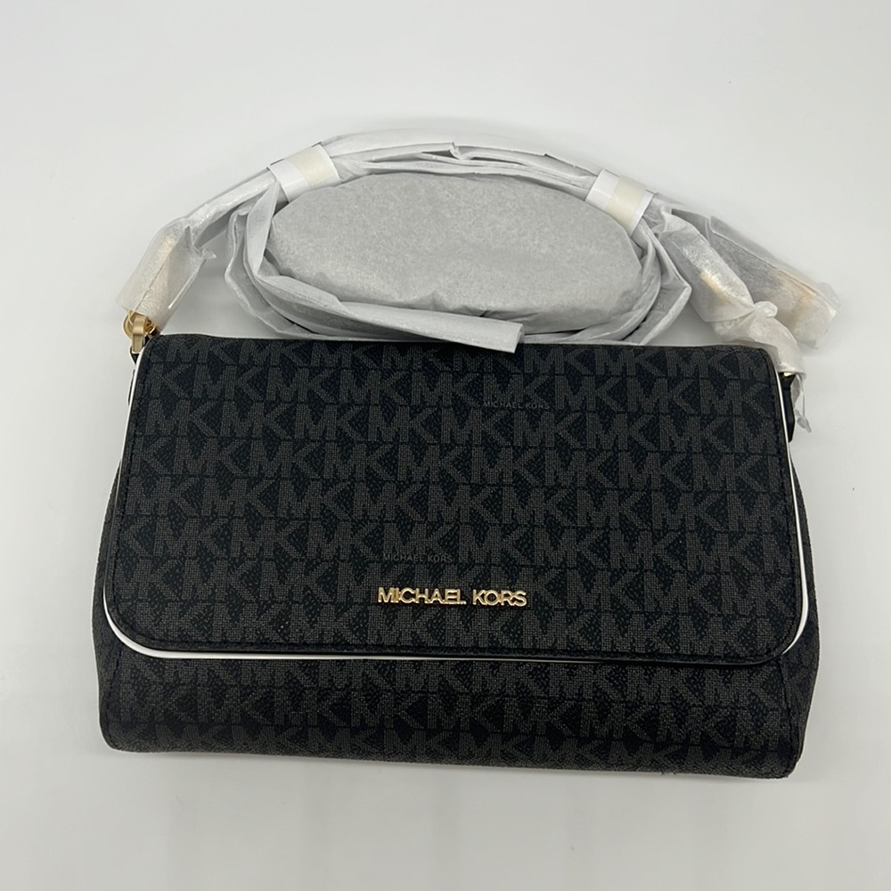 MICHAEL Michael Kors Medium Logo Convertible Crossbody Bag Black/Gold